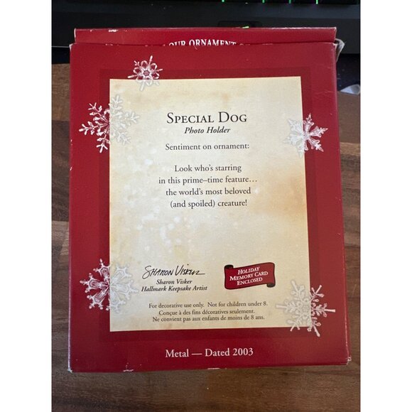 Hallmark Special Dog Keepsake Ornament Metal Pet Photo Picture Holder 2003 TV - Picture 2 of 5